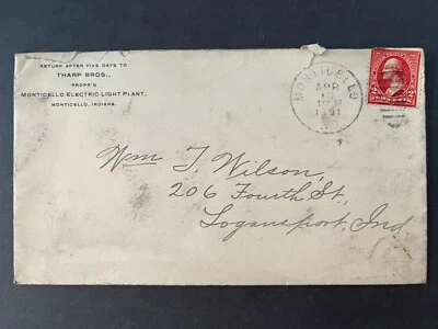 Tharp Bros Monticello Electric Light Plant Monticello Indiana Logansport Cover - Image 1 of 2