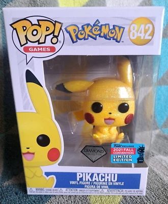 Pikachu Pop 842 Diamante Brillo Funko Pop! - Convención de Caídas 2021 + Protector Foto 1 de 4
