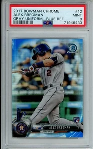 2017 Bowman Chrome Alex Bregman Rookie RC Blue Refractor #'d 40/150 PSA 9 - Picture 1 of 2