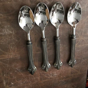 Cucharaditas de caballero de peltre de acero inoxidable Towle (4) - Imagen 1 de 2