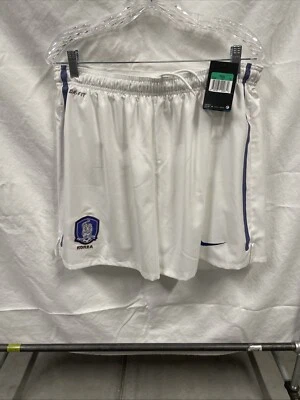 BNWT NIKE 2012 SOUTH KOREA HOME/ALT WHITE MENS NATIONAL SOCCER SHORTS SZ XL - Image 1 of 4