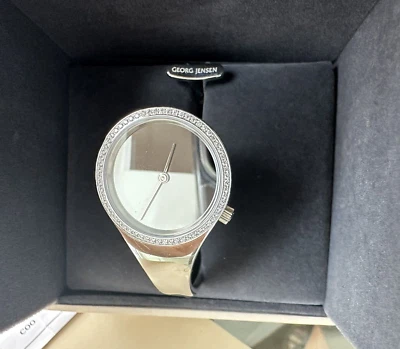 GEORG JENSEN- LADIES VIVIANNA TORUN PAVE BANGLE WATCH-# 336 W/DIAMONDS (.29CT) - Image 1 of 4