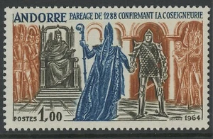 GN STAMPS- ANDORRA, FR., MINT, #159-60, OG VLH, CS/2, 1 SHOWN, SOUND & CENTERED - Imagen 1 de 1