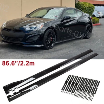 86.6" For Hyundai Genesis Coupe Elantra Glossy Black Side Skirt Extension Lips Foto 1 de 4
