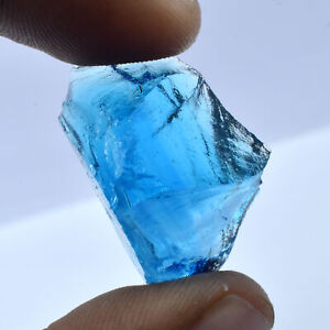 Blue Quartz Uncut Rough 32.25 Ct Lab-Created Loose Gemstone Huge Size CERTIFIED