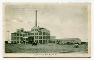 RPPC Sugar Factory Fort Morgan Colorado 1908 Black & White Real Photo Post Card - Picture 1 of 2