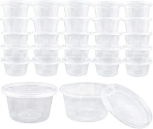 50 Pack 4oz Small Plastic Containers with Lids for Slime Foam Ball Storage - Picture 1 of 6