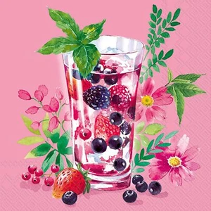 Boston International 3-Ply Cocktail Napkins, 5 x 5, Pink Cocktail (20 Count) - Picture 1 of 1