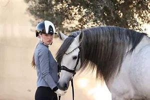 Fascia per sopracciglia scintillante Ice Equestrian vera pelle italiana e preziosa. Completo - Marrone - Foto 1 di 4