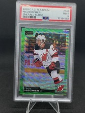 2020-21 O-Pee-Chee Platinum Emerald Surge Nico Hischier /10 PSA 9 Mint!!