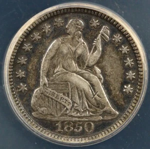 1850 H10c Seated Liberty Half Dime ANACS VF 35 - Picture 1 of 5