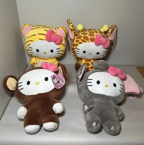 10” Hello Kitty Giraffe Elephant Tiger Monkey Costume Circus Animal Plush NWT !! - Picture 1 of 13