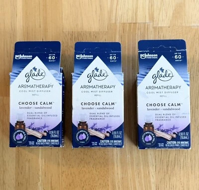 Recarga de aceite difusor de niebla fría de 3 claros elige lavanda calma + sándalo 0,56 nuevo Foto 1 de 4