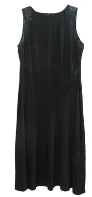 Vestido American Living Eveng/Formal 18 Negro Maxi Acanalado Cintura Lateral Lentejuelas Accnt Nuevo con Etiquetas Foto 1 de 4