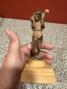 Israel Bethlehem Olivenbaum Holz handgeschnitzt Schäfer mit Lamm Figur SH2 - Bild 1 von 8