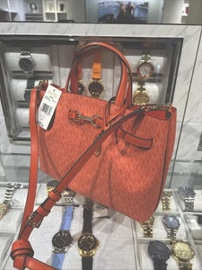 Michael Kors Carson Medium Satchel Shoulder Crossbody Bag MK Red Clay Multi - Picture 1 of 14
