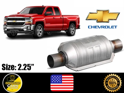 For All Chevrolet Catalytic Converter 2.25" High Quality Steel Easy To Install - Image 1 of 4