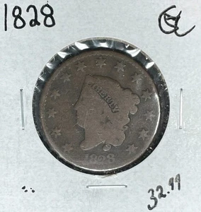 CENTAVO GRANDE CABEZA DE CORONA 1828 ~ BUENO ~BONITA MONEDA~ - Imagen 1 de 2