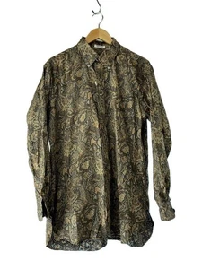 Engineered Garments Long Sleeve Shirt M Cotton Brown Paisley Used - Picture 1 of 9