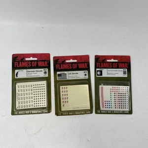 Lote de 3 Calcomanías Selladas Flames Of War GE944, US940, BR941 - Imagen 1 de 8