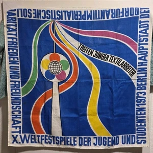 DDR ERINNERUNGSTUCH/SOUVENIRTUCH -X. WELTFESTSPIELE DER JUGEND & STUDENTEN 1973- - Bild 1 von 7