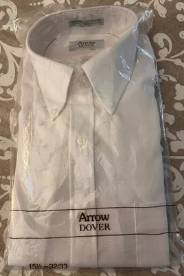 Arrow Dover Men's White Oxford Button Down Casual Dress Shirt Sz 15.5 32/33 NWT - Image 1 of 4