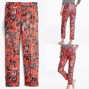 J.crew Collections Womens Silk Cropped PantsRatti Monkey Print size 0 - Picture 1 of 11