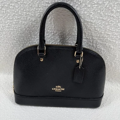 Coach Mini Sierra Satchel Bag Womens Black Crossgrain Leather Crossbody F27591 - Image 1 of 4