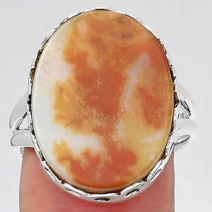Natürlicher malerischer dendritischer Achat 925 Sterling Silber Ring Gr.9 Schmuck R-1428 - Bild 1 von 5