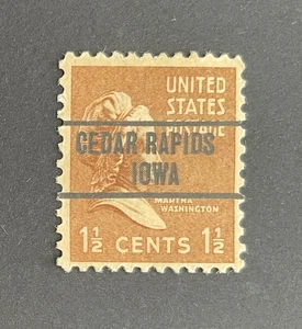 Cedar Rapids, Iowa Type 734 Precancel - 1½ cents Prexie - U.S. #805 - IA - Picture 1 of 1