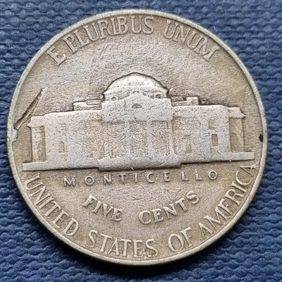 1946 Jefferson Nickel - ERROR - Lamination Error - Circulated #94571 - Image 1 of 2