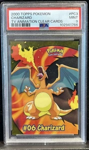 Pokémon Charizard CLEAR Card Topps TV Animation #06 LP PC3 Vintage, PSA Mint 9 - Imagen 1 de 2