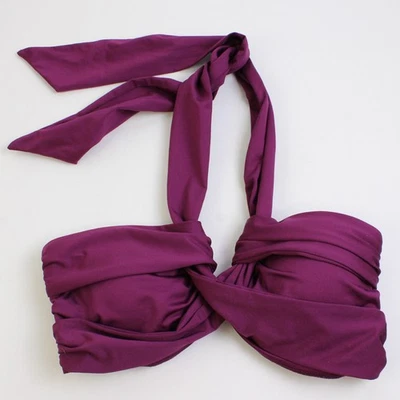 Top de bikini Seafolly ciruela púrpura halter para mujer talla 10 Foto 1 de 4