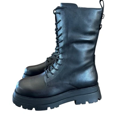 Botas de Combate Ash Elton Cuero Negro Plataforma Suela NUEVAS EU 40 US 10 Foto 1 de 4