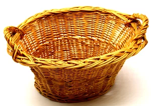 Kleiner handgewebter rustikaler Weidenkorb Doppelgriffe Landhaus Deko Vintage - Bild 1 von 8