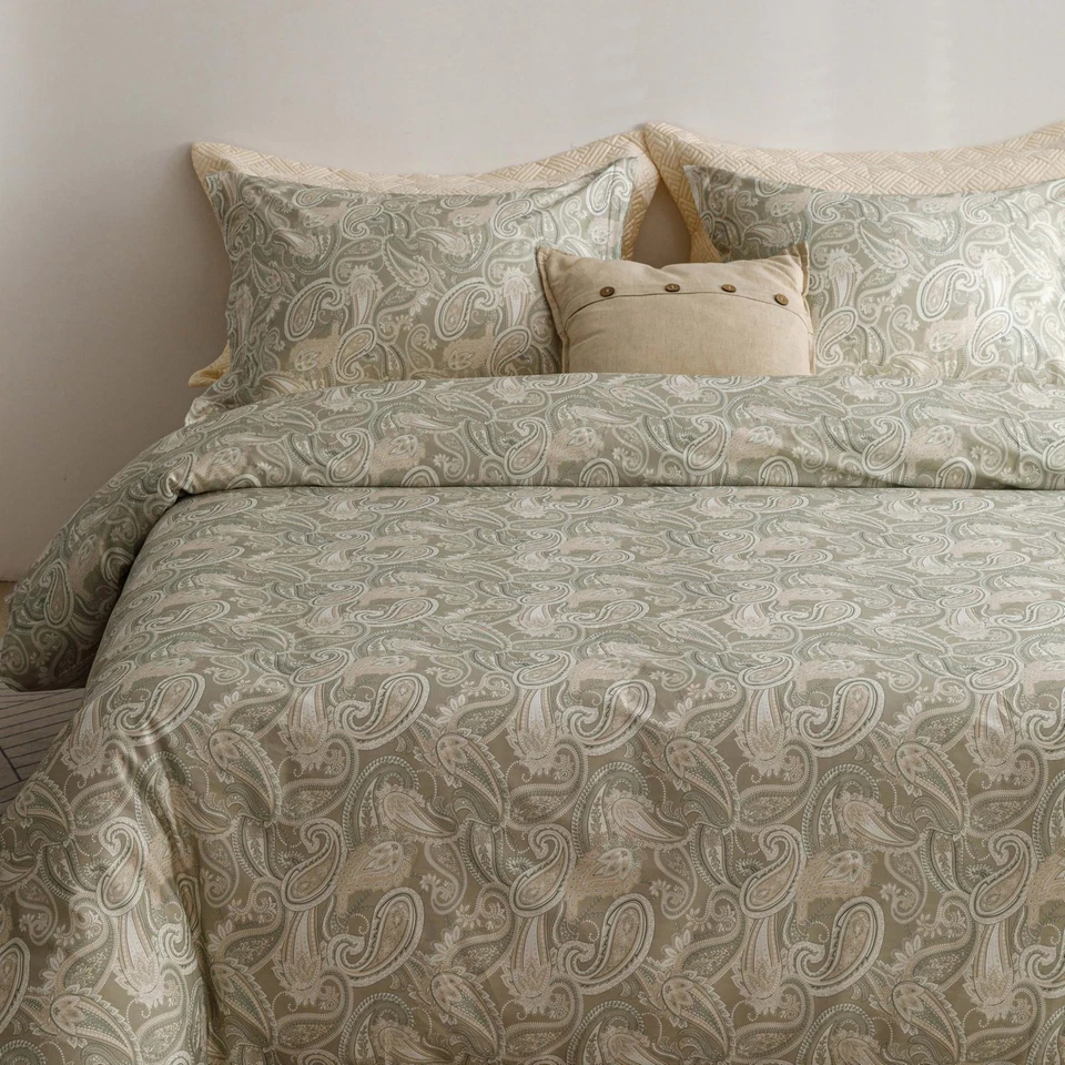 Funda nórdica de algodón egipcio tamaño queen tejido satén, edredón boho suave sedoso co... Foto 1 de 4