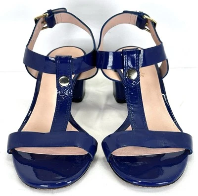 Sandalias Kate Spade New York azul charol tacón alto para mujer talla 6” Foto 1 de 4