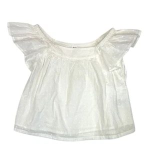 Gap Kids White Ruffle Sleeve Blouse girls size small 6-7 white eyelet lace - Picture 1 of 8