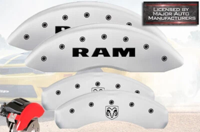 Белые крышки передних и задних тормозных суппортов MGP 2019-2021 Ram 1500 с измененной головкой рамы  - Изображение 1 из 4