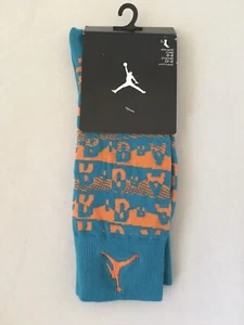Nike Air Jordan Sneaker Socken blaugrün orange 631714-315 Größe Herren Medium 6-8 - Bild 1 von 3