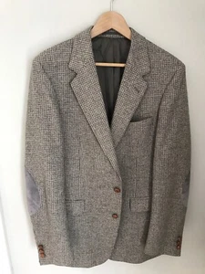 Vintage Joske Herren Store Tweed Grau Ellenbogenschützer Blazer 42 L Made in Italy - Bild 1 von 7