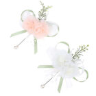 Girls Bridesmaid Wrist Corsage Bridal Prom Party Boutonniere Rose Pearl Brace-wf