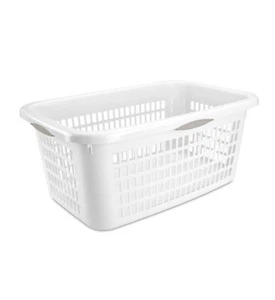 Laundry Basket White 2bu With Built In Handle - Picture 1 of 6
