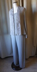 NITYA Ensemble fluide léger top + veste +  pantalon gris fumé T 38 - Picture 1 of 12