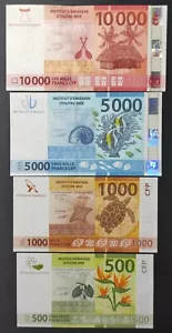 Nouvelle Calédonie Polynésie Française lots 4 billets Set complet Neuf - UNC ! - Picture 1 of 2
