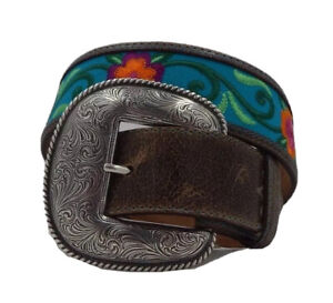 New Justin LAS FLORES Taper Leather Belt      Size 30  C21125  NWT List $65