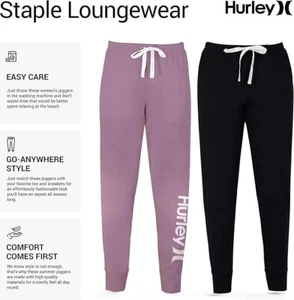 Hurley Pajama 2 Pants Pink Black Super Soft Sleep Joggers Drawstring Waist siz S - Picture 1 of 5