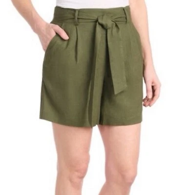 Corbata delantera con cinturón de mezcla de lino para mujer Dalia, verde oliva/grande Foto 1 de 4