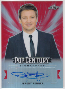 2019 LEAF POP CENTURY JEREMY RENNER AUTO AUTOGRAPH RED /2 2/2 CARD #BA-JR1