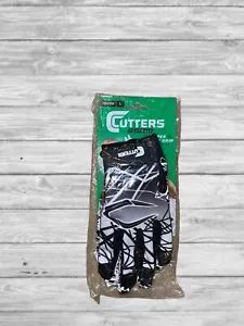 Guantes receptores de agarre pegajoso de fútbol americano Cutters Youth Game Day, negros/blancos, talla L - Imagen 1 de 2